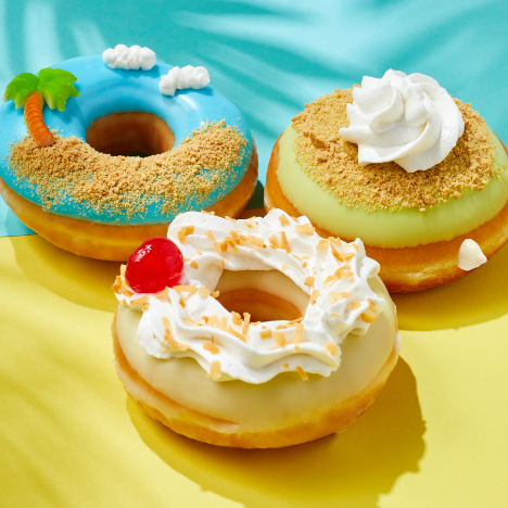 阳光 沙滩 椰子树！Krispy Kreme 限时新品 海岛风甜甜圈你试了没？(-5/30)